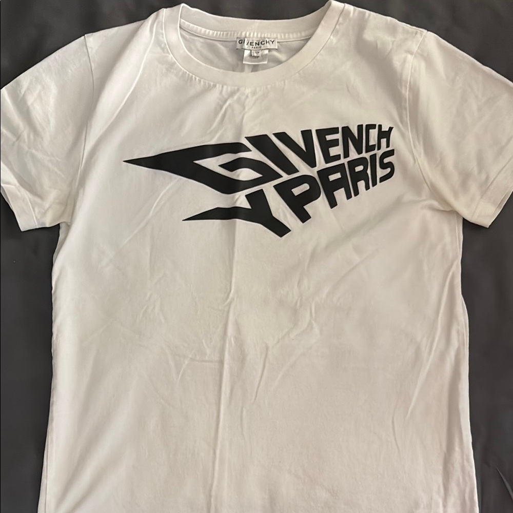 Givenchy White Tee with Black Logo